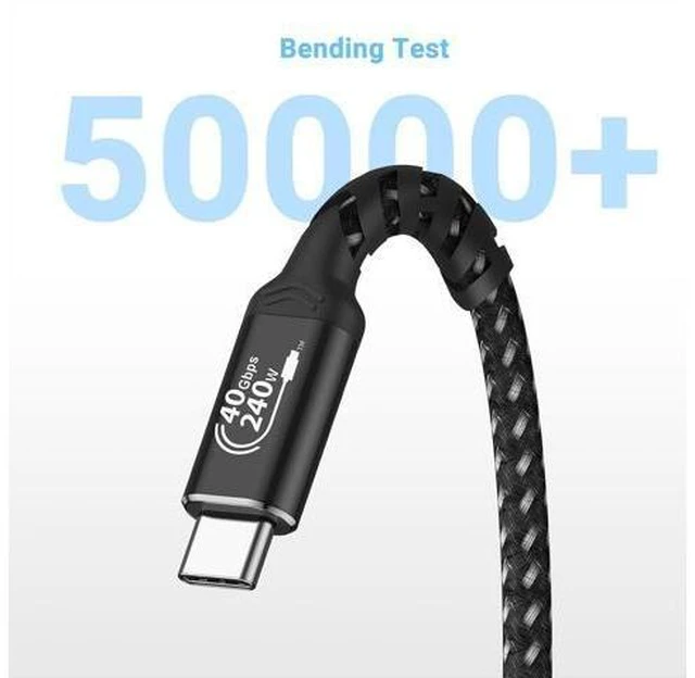 Alt view image 10 of 10 - USB 4 Data Cable(1.5FT 2packs) 40Gbps Data Transfer 8K Video and USB C to USB C 240W Charging Compatible with iPhone 15/Pro/Plus/Pro Max Galaxy Thunderbolt 4/3 Cable and USB-C