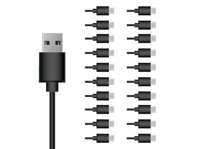 Alt view image 13 of 13 - USB C Cable 20 Pack 3FT USB 2.0 Cables Bulk Type C Charging Cords Black
