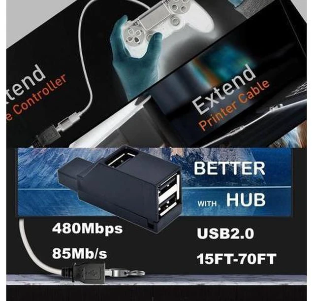 Alt view image 14 of 14 - Long USB 2.0 Extension Cable 40FT with hub Long USB2.0 A Male to Female USB A Cable Extension Cord USB 2.0 A Data Transfer Extender USB Cable USB2.0 A Connector for USB Flash Drive/Hard Drive