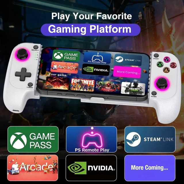 Alt view image 9 of 14 - Phone Controller for iPhone/Android - Mobile Gaming Controller with Hall Effect Joystick, Phone Case Support, Turbo Function, Dual Vibration- Phone Controller Compatible with More Games