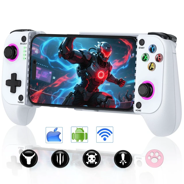 Alt view image 8 of 14 - Phone Controller for iPhone/Android - Mobile Gaming Controller with Hall Effect Joystick, Phone Case Support, Turbo Function, Dual Vibration- Phone Controller Compatible with More Games