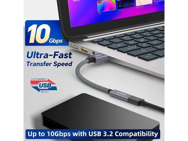 Alt view image 11 of 14 - USB to USB C Cable Adapter 2 Pack USB C Female to USB A Male Adapter - 10Gbps Data Transfer 60W Fast Charging Type-C 3.2 Converter Compatible with Laptops PCs Flash Drives (0.41 Ft Grey)