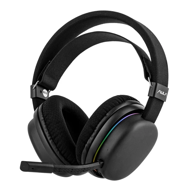 Alt view image 2 of 2 - Aula G7 Wireless Gaming Headset for PS4/PS5/PC/Switch, Over-Ear Headphones with Detachable Noise Can