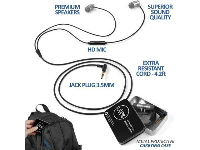 Alt view image 9 of 14 - Rider Wired Earbuds in-Ear Headphones 5 Years Warranty Earphones with Microphone with Anti-Tangle Cable Ear Buds for iPhone iPad School Students Kids Women Small Ears - Grey