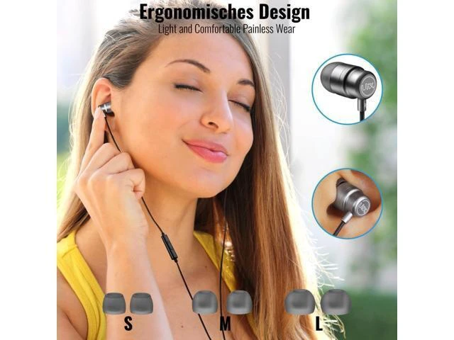 Alt view image 13 of 14 - Rider Wired Earbuds in-Ear Headphones 5 Years Warranty Earphones with Microphone with Anti-Tangle Cable Ear Buds for iPhone iPad School Students Kids Women Small Ears - Grey