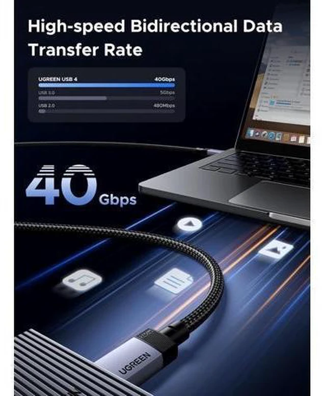 Alt view image 9 of 14 - 240W USB C Cable 40Gbps USB C to USB C Cable USB4.0 GEN3 8K 60Hz PD 3.1 Video Cable Compatible with USB C Monitors Hubs Docks MacBook Air iPhone 17/16 Pro Max Galaxy S25/S24 Ultra 3.3FT