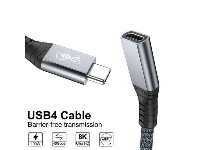 Alt view image 13 of 14 - USB4 USB-C Type-C Male to Type-C Female Extension Cable 40Gbps with 100W Charging and 8K@60Hz