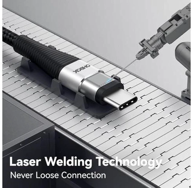 Alt view image 9 of 14 - Extra Long USB C to USB C Cable 15FT 100W USB C Charger Cable Fast Charging Cord Braided Type C Cable for iPhone 17 16 15/15Plus/15Pro/Max MacBook Pro/Air iPad Pro/Air/Mini Pixel Laptop