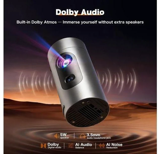Alt view image 14 of 14 - Smart Projector with WiFi and Bluetooth, Mini Projector Supports 4K 1080P, Portable Movie Projectors Built-in Apps, Compatible with HDMI/USB/Smartphone/TV Box/Laptop for Bedroom, Office, Outdoor Use