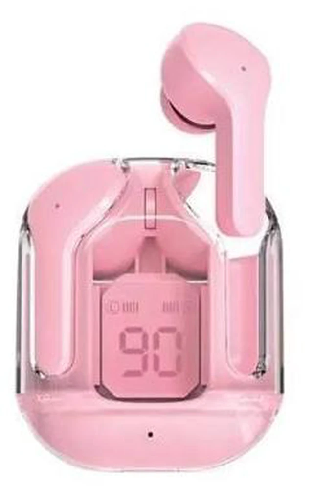 Alt view image 5 of 8 - Air31 TWS Wireless Earphones Transparent in Ear Headset ENC Sports Headphones LED Power Digital Display Stereo Sound Earbuds Pink