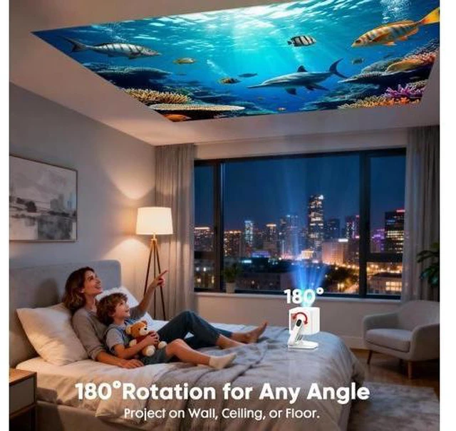 Alt view image 13 of 14 - Built-in Apps & Native 1080PSmart Mini Projector with WiFi and Bluetooth, 4K Outdoor Movie Projector with Electric Focus & Auto Keystone, YINCODI Portable Proyector for Bedroom/Home/Celling