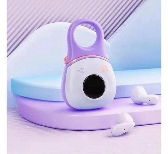 Alt view image 13 of 13 - R27 Anc Portable TWS Wireless BT Earbuds HD Sound Quality Type c Sports Gaming Headsets Headphones Earphones Purple