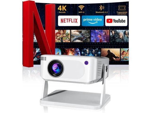 Alt view image 8 of 14 - Mini Projector with WiFi 6 and Bluetooth 5.2, Portable Projector 4K Support, Auto Vertical Keystone 270° Rotatable, Compatible with Smartphone/TV Stick/Box/USB/HDMI
