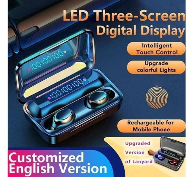 Alt view image 9 of 14 - SOEWIOU Wireless Earphones, Wireless Earbuds, HiFi Stereo, Bluetooth 5.3 Touch Control Noise Rduction Headphones, Mini Eear Buds Mic in-Ear Headphones IP7 Waterproof Led Display for Smartphone