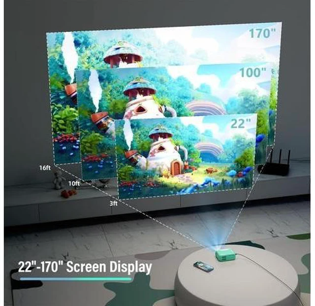 Alt view image 11 of 14 - Mini Projector WiFi Home Theater Portable Projector, Phones Can Be Connected to The Movie Projector Via WiFi or Via Data Cable, Compatible With Smartphone/ Tablet/ Laptop/ TV Stick/ USB Drive