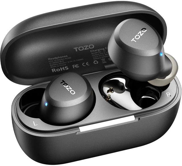 Alt view image 8 of 14 - A1 Wireless Earbuds Bluetooth 5.3 Light Weight in Ear IPX5 Waterproof Headphones 2 Mic for AI Calls, Immersive Premium Sound Bass Headset with Charging Case, 32 Presets EQ Customization via App