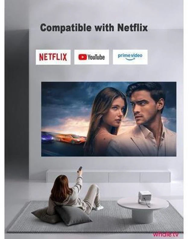 Alt view image 9 of 14 - Mini Projector, VISSPL Full HD 1080P Video Projector, Portable Outdoor Projector with Tripod, Kids Gift, Home Theater Movie Phone Projector Compatible with Android/iOS/Windows/TV Stick/HDMI/USB