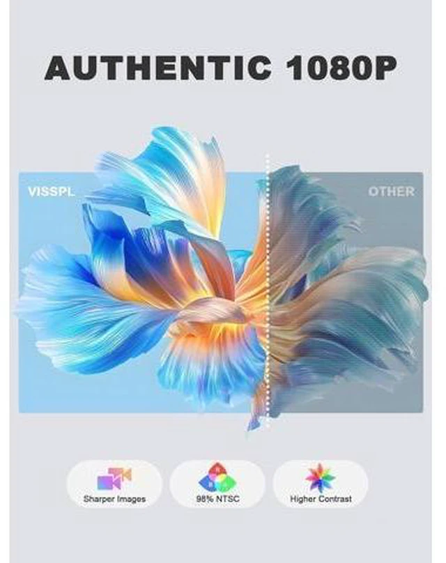 Alt view image 10 of 14 - Mini Projector, VISSPL Full HD 1080P Video Projector, Portable Outdoor Projector with Tripod, Kids Gift, Home Theater Movie Phone Projector Compatible with Android/iOS/Windows/TV Stick/HDMI/USB