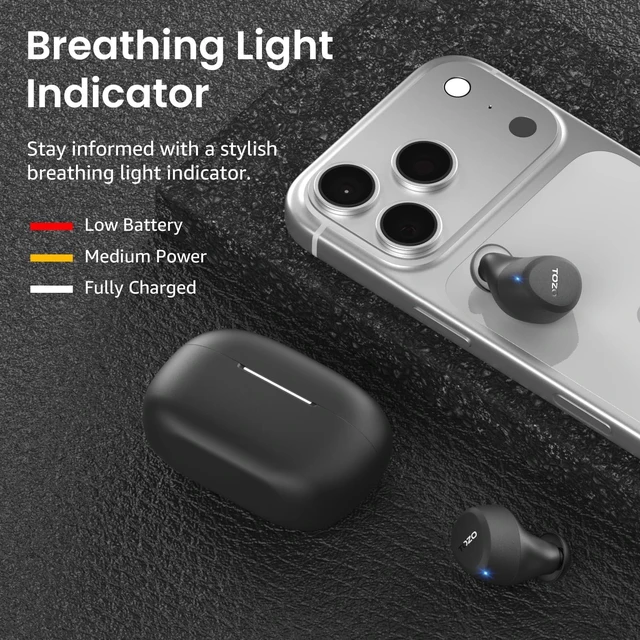 Alt view image 13 of 14 - A1 Wireless Earbuds Bluetooth 5.3 Light Weight in Ear IPX5 Waterproof Headphones 2 Mic for AI Calls, Immersive Premium Sound Bass Headset with Charging Case, 32 Presets EQ Customization via App