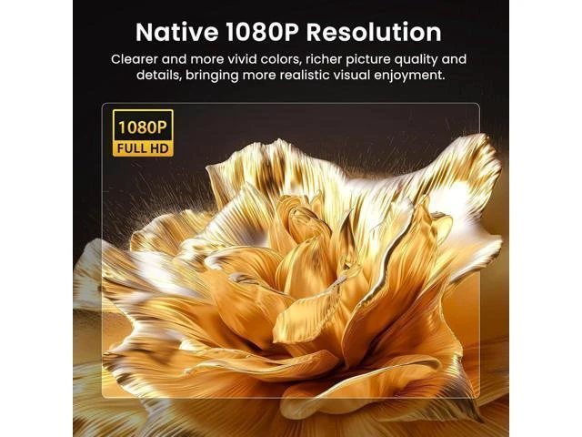 Alt view image 14 of 14 - Native 1080P Bluetooth Mini Projector, Full HD Portable Outdoor Movie Projector with Built-in Speaker, Compatible with Smartphone, HDMI, USB, AV, Fire Stick, PS5 for Home, Bedroom, Outdoor Use