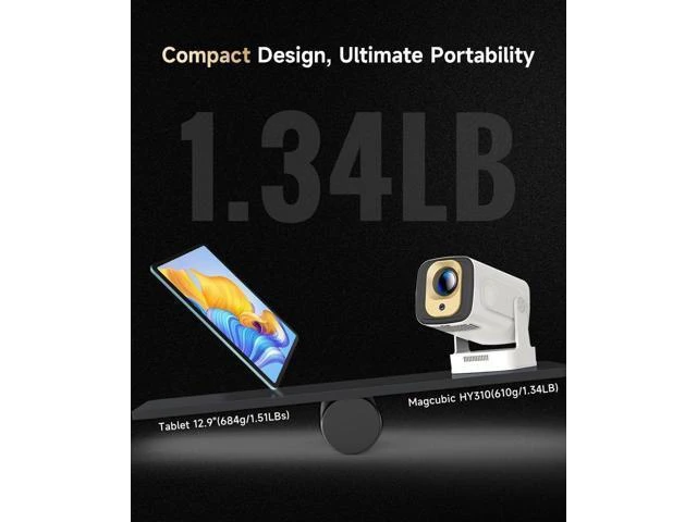 Alt view image 9 of 14 - Auto Focus&1080PMini Smart Projector with 4K Support, Portable Projector with Wifi and Bluetooth, 5W Speaker, Built in Apps, Voice Control, Outdoor Movie Projector