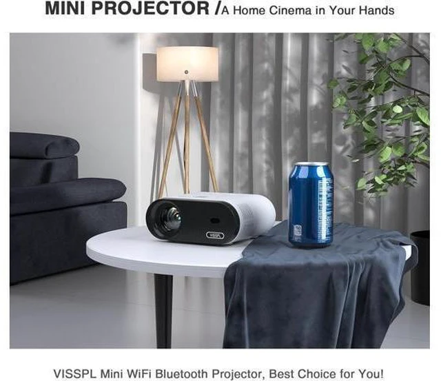Alt view image 9 of 14 - Mini Projector, VISSPL Full HD 1080P Video Projector, Portable Outdoor Projector with Tripod, Kids Gift, Home Theater Movie Phone Projector Compatible with Android/iOS/Windows/TV Stick/HDMI/USB
