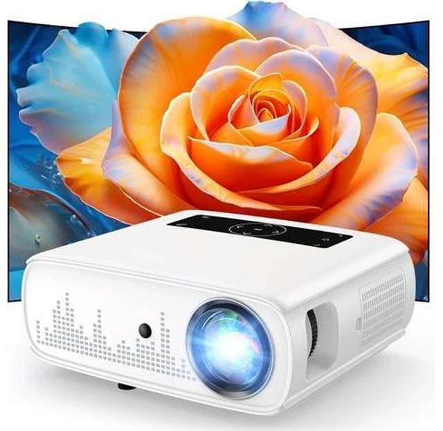 Alt view image 8 of 14 - Mini Projector Bluetooth, Fully Sealed Portable Projector, 75% Zoom & Low Noise, Movie Projector for Phone/Laptop/Stick/HDMI/USB-Gray 15000 LUX