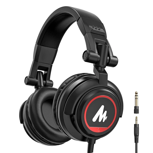 Alt view image 2 of 2 - 50MM Drivers Pro Studio Monitor Headphones, MH501 Over Ear Closed Back Non-Detachable Wired Headset