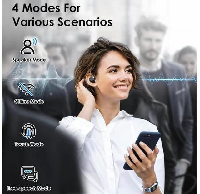 Alt view image 10 of 14 - Language Translator Earbuds, 3-in-1 Translation Earbuds, AI Translation Earbuds Real Time for Android iOS, 144 Languages AI Earbuds Translators Headphones for Travel Business Learning (Black)