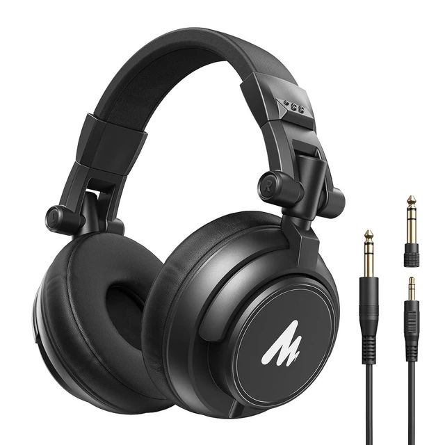 Alt view image 2 of 2 - MH601 Professional Studio Monitor Headphones, Wired Closed Back Over Ear DJ Headset with 50mm Driver