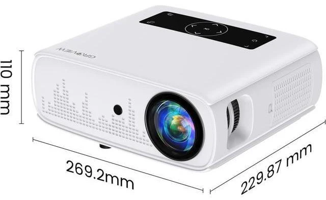 Alt view image 14 of 14 - Mini Projector Bluetooth, Fully Sealed Portable Projector, 75% Zoom & Low Noise, Movie Projector for Phone/Laptop/Stick/HDMI/USB-Gray 15000 LUX