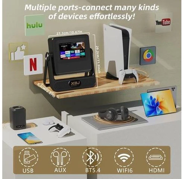 Alt view image 9 of 14 - Mini Projector with WIFI, 4K Support Portable Projector 180° Rotatable.Full HD 1080P Outdoor Projector 17"-130" Screen Movie Projector. Compatible for Smartphone, Laptop, TV Stick,USB(No App