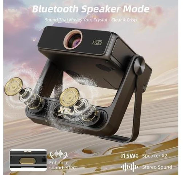Alt view image 10 of 14 - Mini Projector with WIFI, 4K Support Portable Projector 180° Rotatable.Full HD 1080P Outdoor Projector 17"-130" Screen Movie Projector. Compatible for Smartphone, Laptop, TV Stick,USB(No App