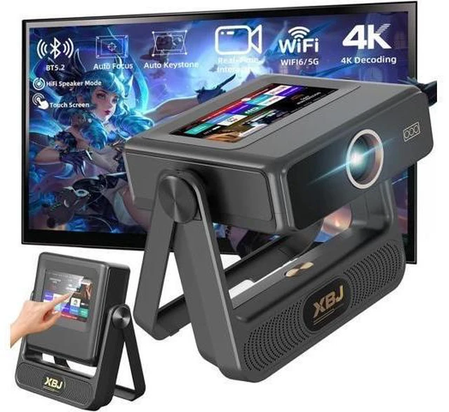 Alt view image 8 of 14 - Mini Projector with WIFI, 4K Support Portable Projector 180° Rotatable.Full HD 1080P Outdoor Projector 17"-130" Screen Movie Projector. Compatible for Smartphone, Laptop, TV Stick,USB(No App