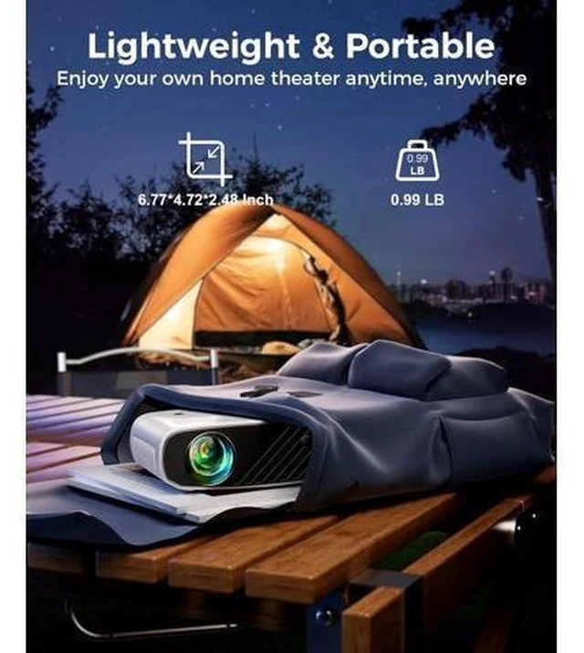 Alt view image 11 of 14 - Mini Projector, ELEPHAS Portable Projector for iPhone, 7000L with Synchronize Smartphone Screen, Movie Projector with 1080P HD/200 Screen Support, Compatible with Android/iOS/TV Stick/HDMI/USB/SD