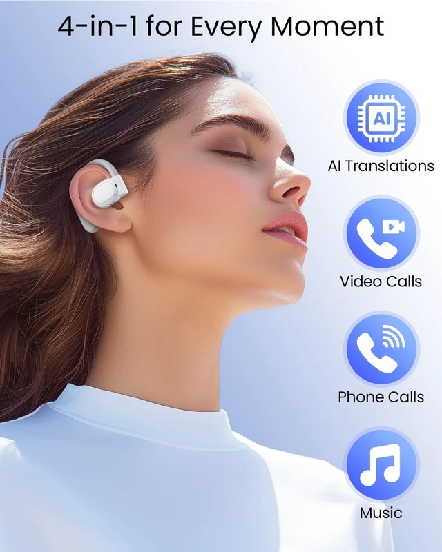 Alt view image 12 of 14 - AI Translation Earbuds Real Time 164 Languages 80H Playtime Translator Ear Buds Audifonos Traductores Inglés Español Wireless Earphones Bluetooth Headphones for Travel Business Meeting Learning White