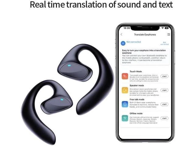 Alt view image 11 of 14 - Flegobey Translator Earbuds, Fleglobey Translation Earbuds, Openair Max Ai Headphones Translator, 3 in 1 Language Flegobey Translation Ear Buds Real Time Translation Device (Black)