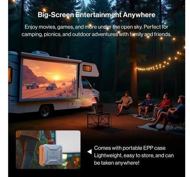 Alt view image 14 of 14 - Cube 600 Netflix Projector, 1080P Portable Projector with Wifi and Bluetooth, True ISO 600 ANSI Lumens, 360° Adjustable Gimbal Stand, Auto Keystone Video Projector, MAX 200''Display