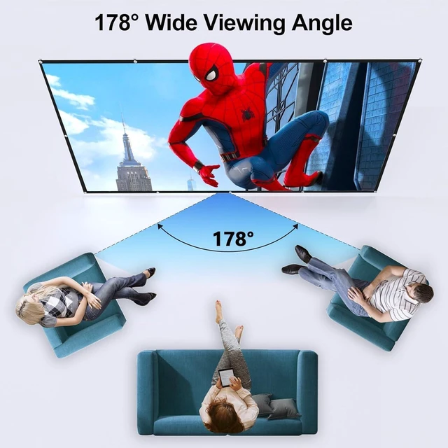 Alt view image 12 of 14 - FUDONI GC999 Smart Projector Built-in Netflix Bundle with 100 inch Projector Screen