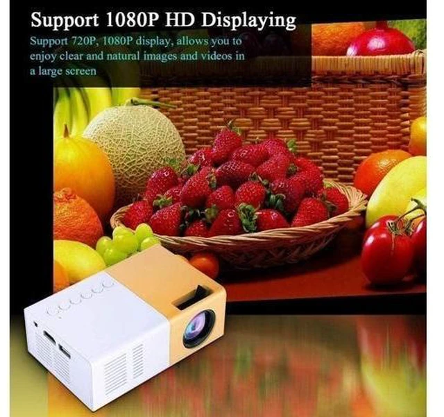 Alt view image 7 of 10 - Video Projectors, Full HD 1080P Projector 4500:1 Contrast Portable Mini LED Video Projector Support 1600 Lumens HDMI VGA AV USB