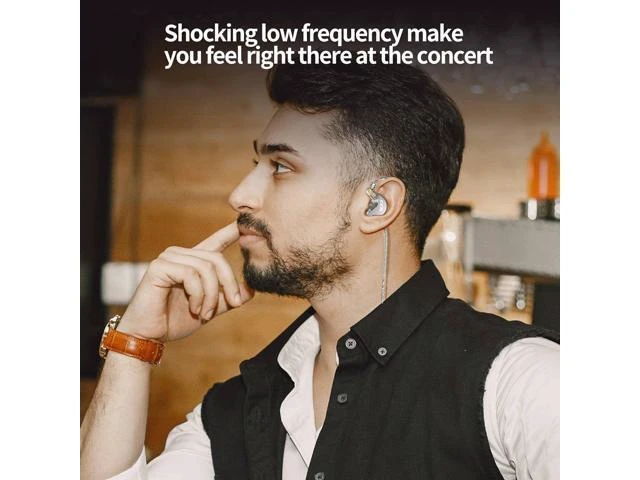 Alt view image 14 of 14 - CRA in Ear Monitor Headphones Ultra-Thin Diaphragm Dynamic Driver IEM Earphones Clear Sound & Deep Bass Wired Gaming Earbuds with Tangle-Free Detachable Cable for Singer Musicians Drummers DJ