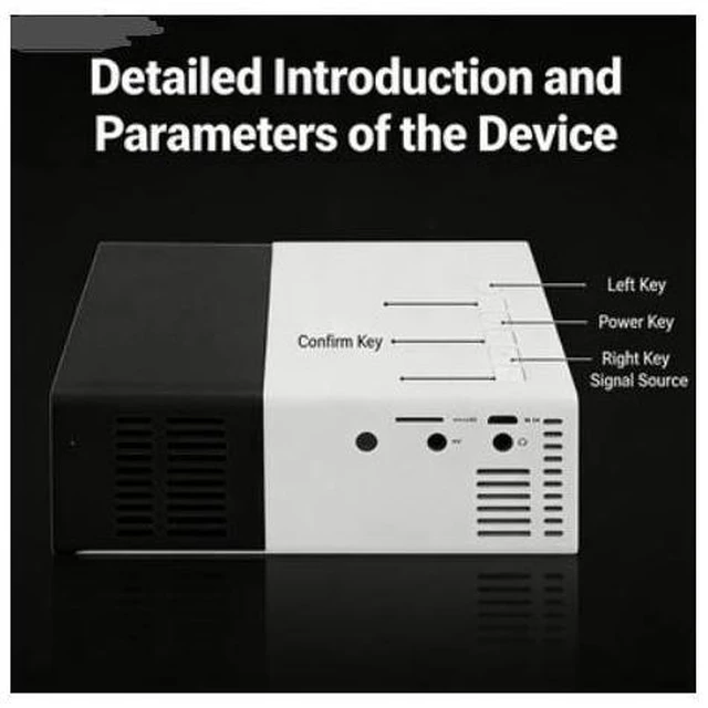 Alt view image 6 of 8 - New YG300 projector - Home-use LED mini micro entertainment portable 1080p high-definition projector Black and White