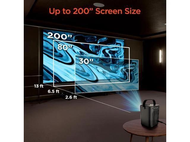 Alt view image 10 of 14 - HyperGear Mini Portable Projector with Wifi & Bluetooth, 5W Speaker, 30-200 Inch Picture, Movies, Games & Streaming, 1280 x 720p HD Resolution Brightness of 160 ANSI Lumens