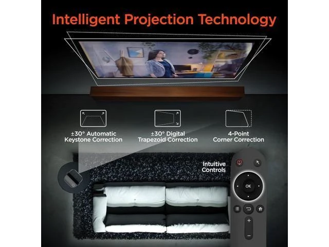 Alt view image 11 of 14 - HyperGear Mini Portable Projector with Wifi & Bluetooth, 5W Speaker, 30-200 Inch Picture, Movies, Games & Streaming, 1280 x 720p HD Resolution Brightness of 160 ANSI Lumens
