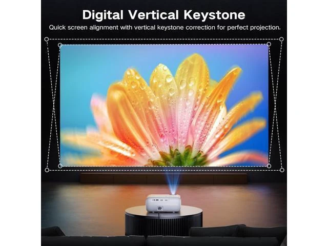 Alt view image 13 of 14 - Mini Projector Bluetooth, Fully Sealed Portable Projector, 75% Zoom & Low Noise, Movie Projector for Phone/Laptop/Stick/HDMI/USB-Gray 400 ANSI