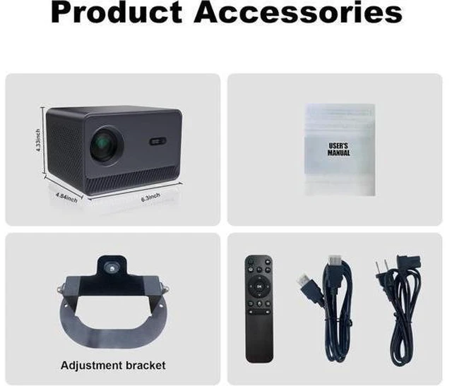 Alt view image 10 of 12 - Mini Projector Support 4K with WiFi and Bluetooth, Built-in APPS & Electric Focus, 300 ANSI & Auto Keystone Portable Projector, 200" Screen Compatible with iPhone/Laptop/TV Stick for Bedroom Outdoor