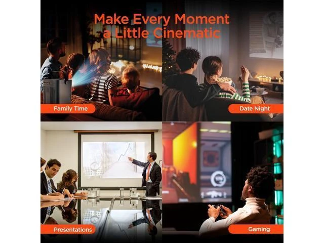 Alt view image 14 of 14 - HyperGear Mini Portable Projector with Wifi & Bluetooth, 5W Speaker, 30-200 Inch Picture, Movies, Games & Streaming, 1280 x 720p HD Resolution Brightness of 160 ANSI Lumens
