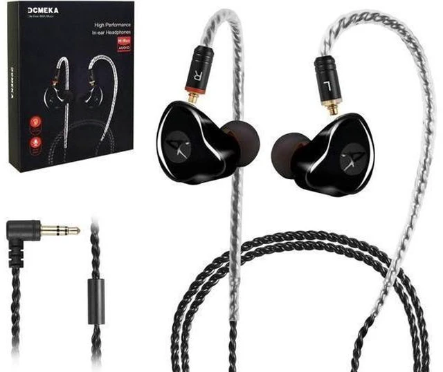 Alt view image 8 of 14 - in Ear Monitor Headphones HiFi Stereo IEM Earphones Dynamic Dual Driver Wired Earbuds with Detachable Cable Noise Canceling Headset for Singers Musicians Drummers Audiophile (Black)