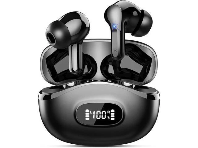 Alt view image 8 of 14 - Wireless Earbuds Bluetooth Headphones 5.4 HiFi Stereo Ear Buds with 4 ENC Noise Cancelling Mics 48H Bluetooth Earbuds with Dual LED Display IP7 Waterproof in Ear Earphones for Android iOS Black