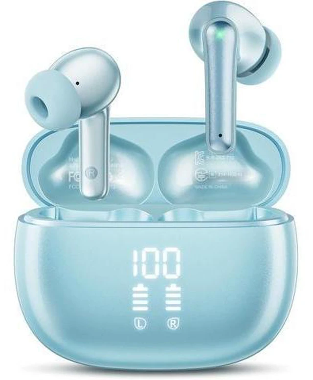 Alt view image 8 of 14 - Wireless Earbuds Bluetooth Ear Buds Headphones with LED Charging Case Deep Bass Stereo Sound 40 Hours Playtime IP7 Lightweight in-Ear Earphones for iPhone Android Sports Workout